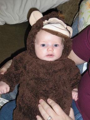 Elena was a monkey for Halloween. She looks so much like Katie here!